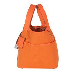 Hermès Orange Toile Goeland Swift Cargo Picotin Lock 18 PHW