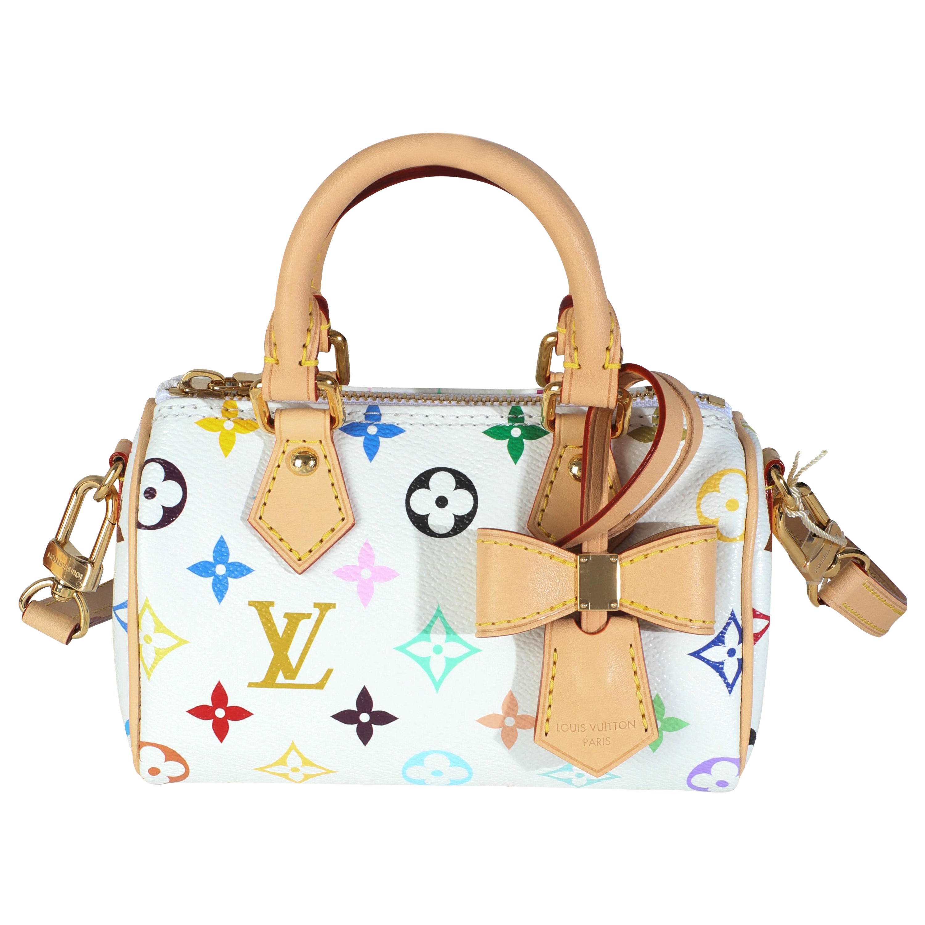 Louis Vuitton x TM Blanco Monograma Multicolor Nano Speedy NM en venta