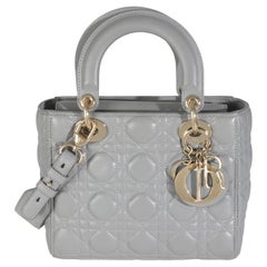 Christian Dior Grey Cannage Quilted Lambskin Small My ABC Lady Dior