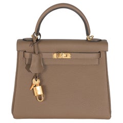 Hermès Beige De Weimar Togo Retourne Kelly 25 GHW