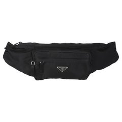 Prada Black Re-Nylon Saffiano Logo Waist Bag