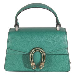 Gucci Emerald Dollar Calfskin Crystal Mini Dionysus Top Handle Bag