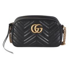Gucci Black Matelasse Calfskin Small Marmont Shoulder Bag