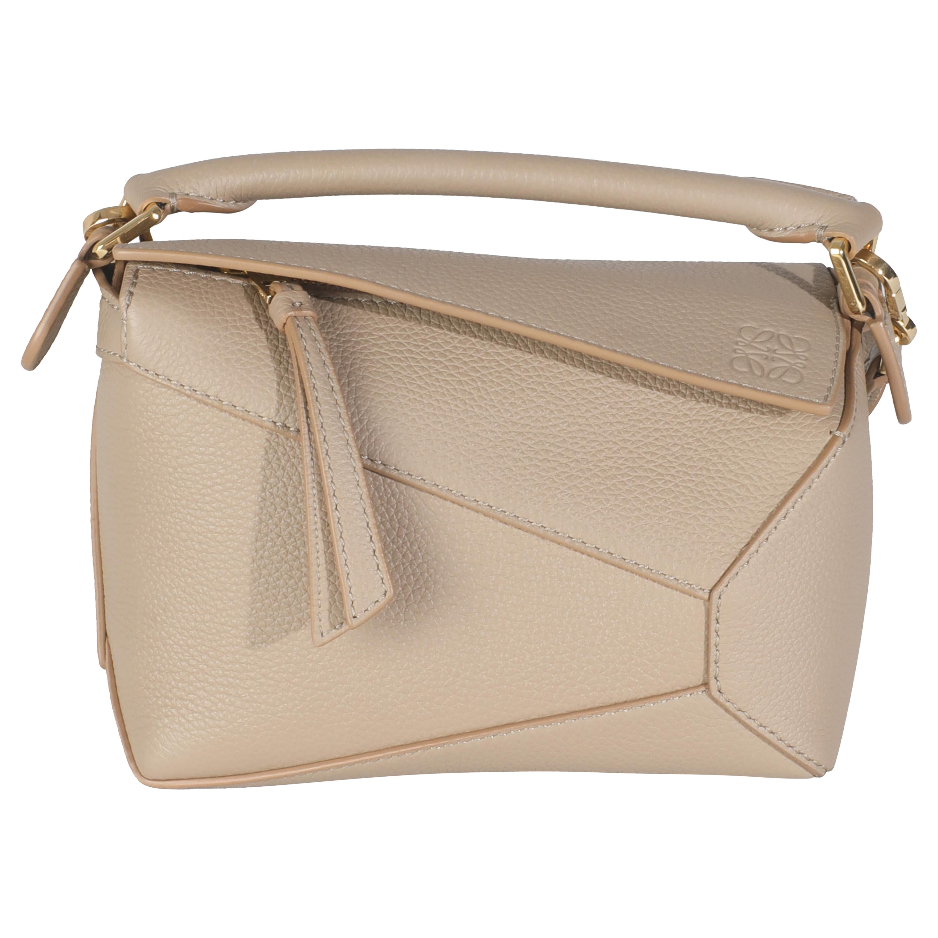 Loewe Sand Calfskin Mini Puzzle Edge Bag in vendita