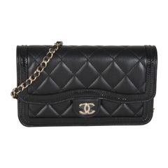 Chanel Black Quilted Calfskin Phone Holder On Chain