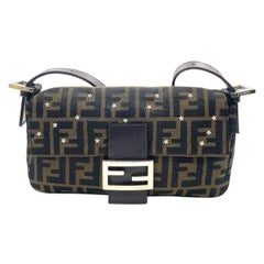 Fendi Baguette Classic Zucca Fendi Monogram With Stars Silver Hardware