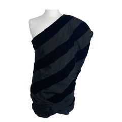 Saint Laurent black striped dress.