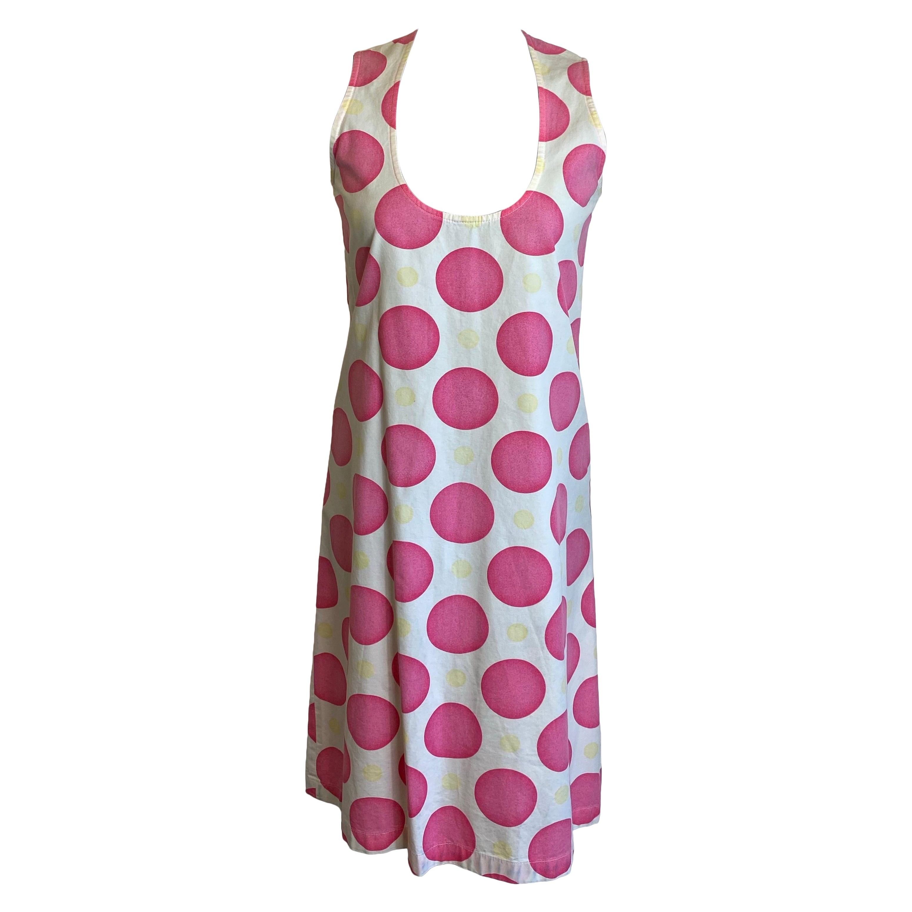 Abito bianco di Marni con pois rosa. in vendita