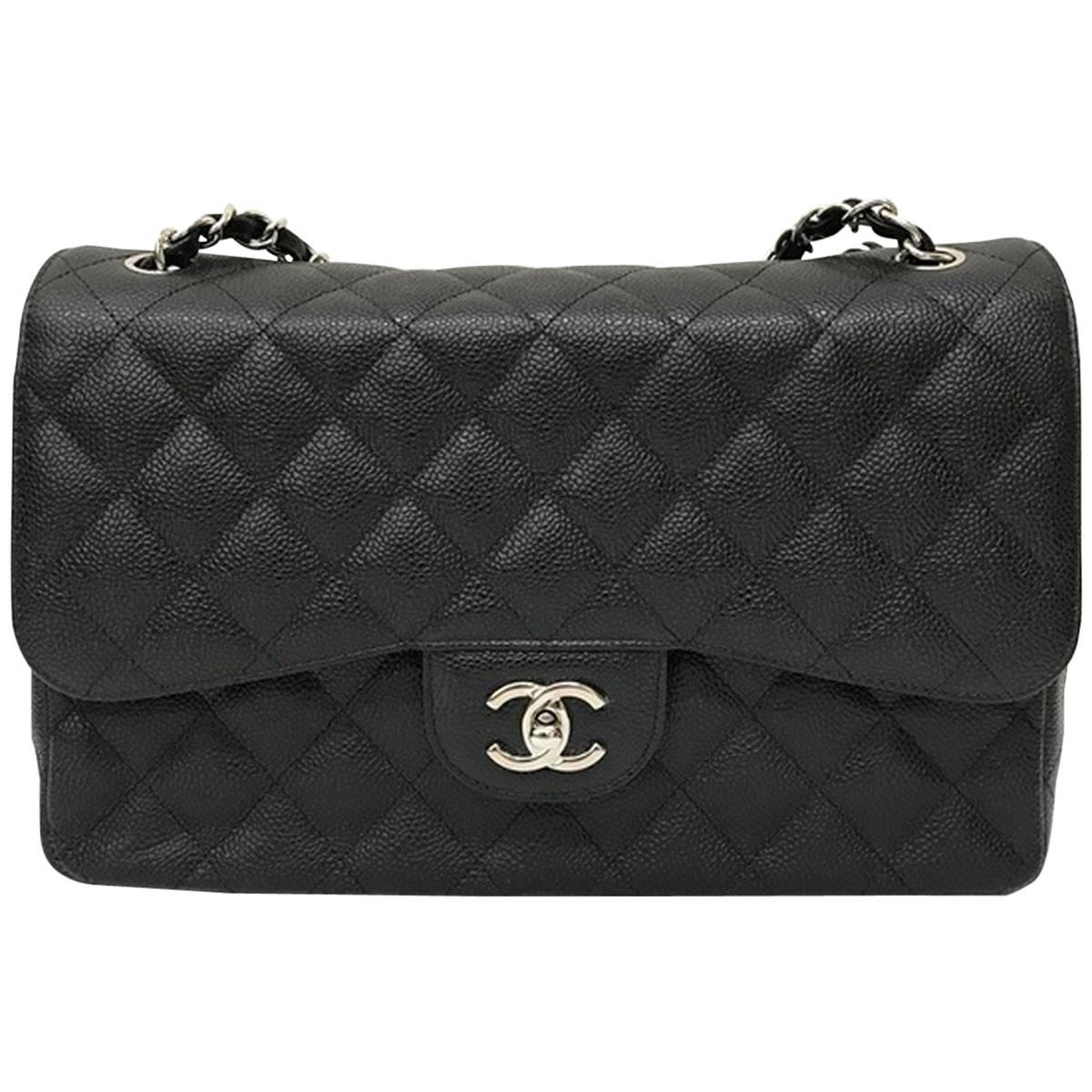 Chanel Black Jumbo Classic Chain Bag