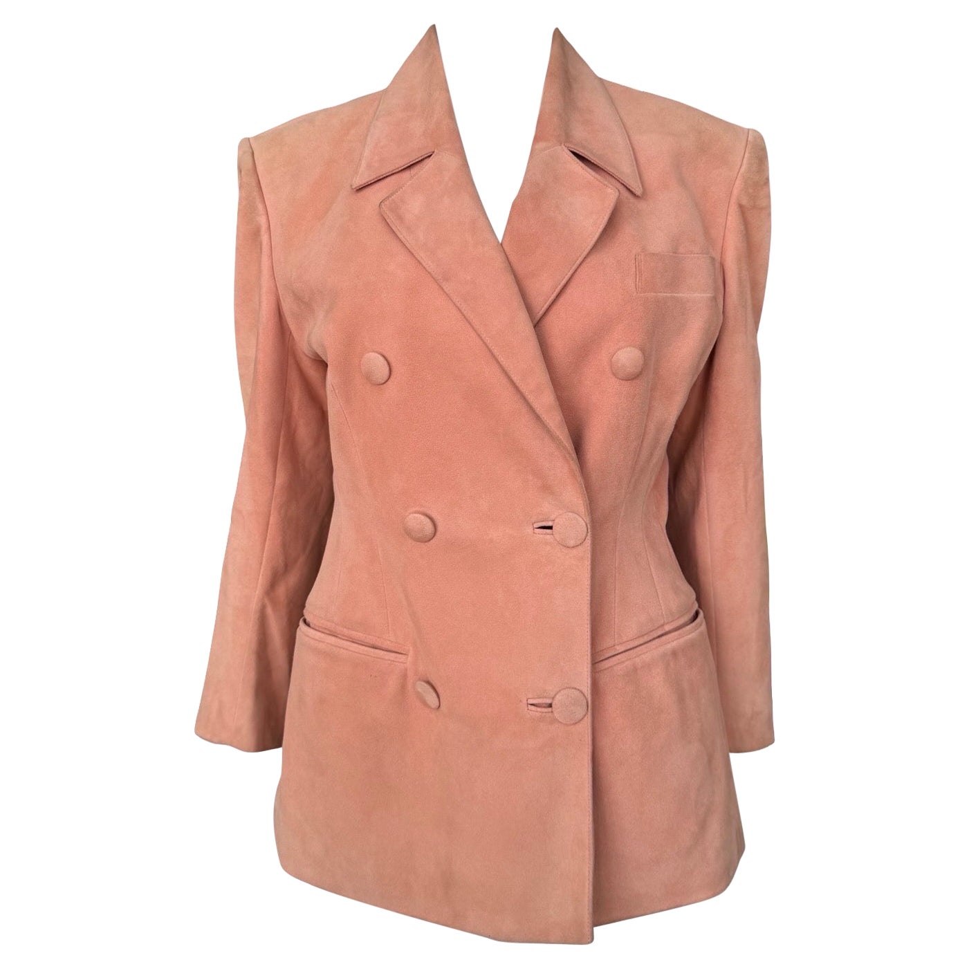 Jitrois Pink Suede Double Breasted Jacket