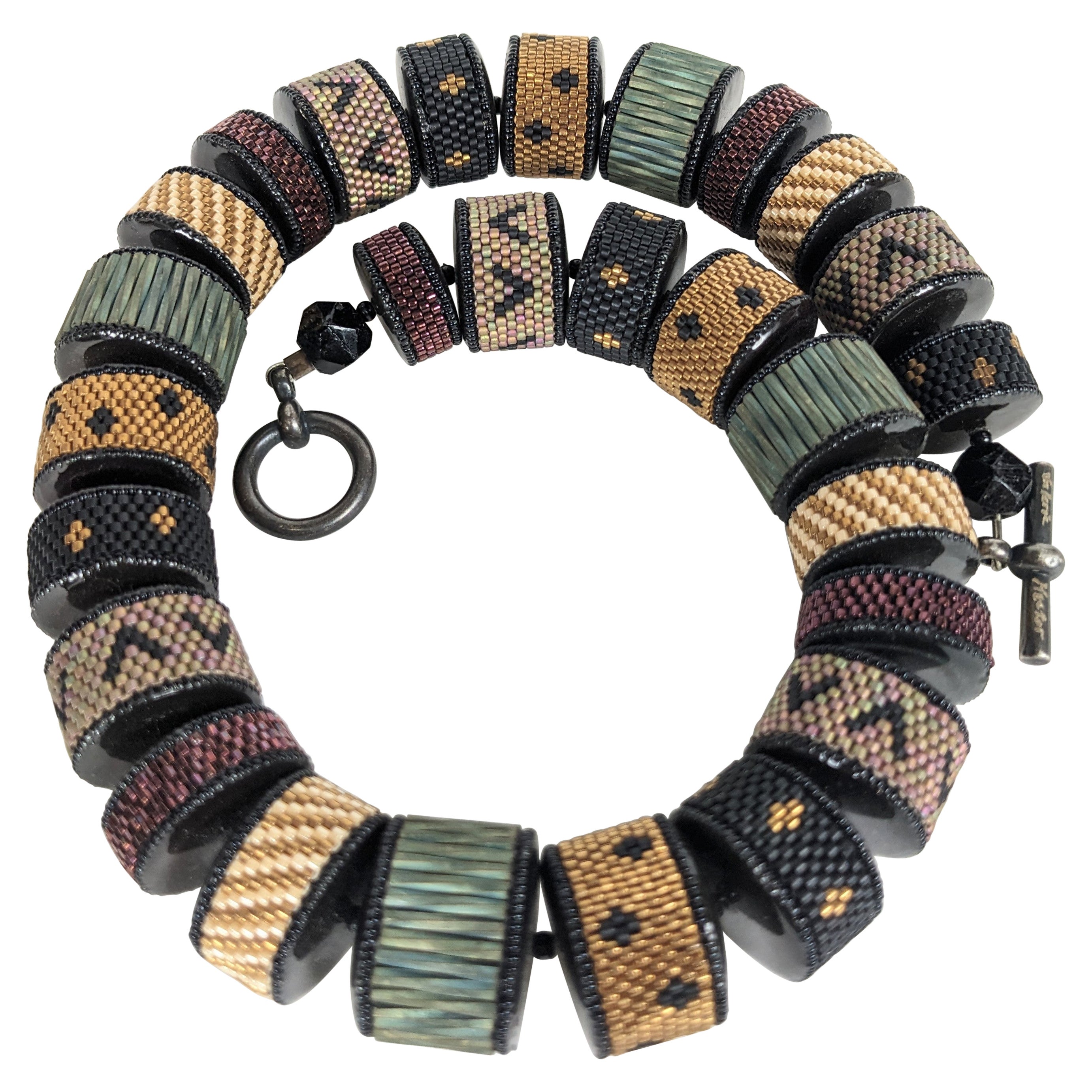Collana artigianale di Valery Hector con perline a mano in vendita