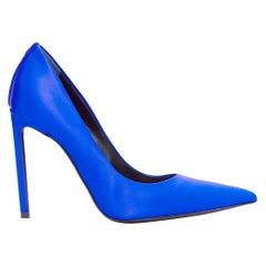 TOM FORD cobalt blue satin pointy front stiletto heeled pumps EU36.5