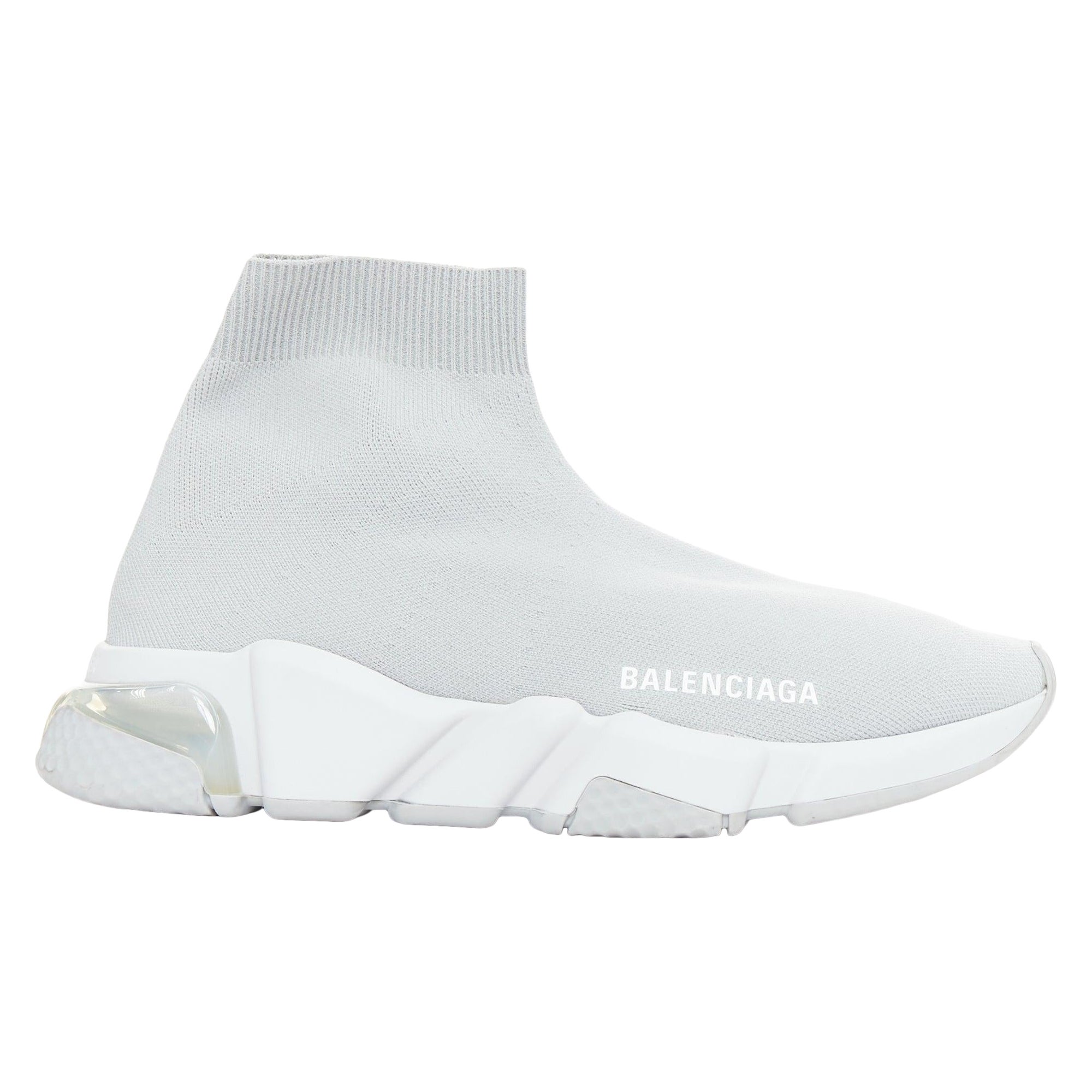 BALENCIAGA Speed Trainer Clear Sole grey sock sneakers EU37 in vendita
