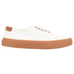 SAINT LAURENT Venice cream gum lace up low skate sneakers EU40