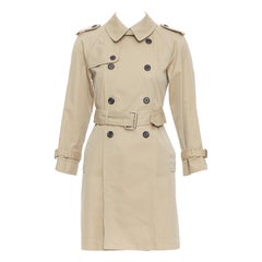 MARC JACOBS beige cotton black horn buttons trench coat US2 S