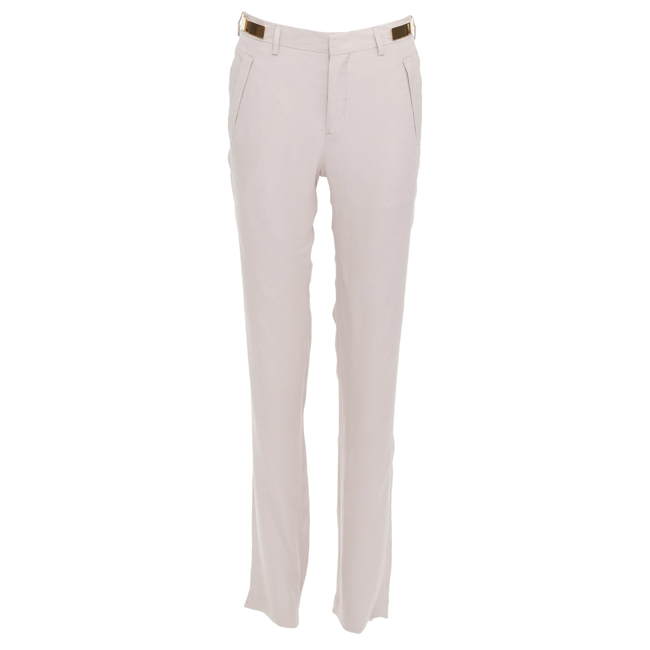GIVENCHY Riccardo Tisci Runway pantalon rose à barres métalliques dorées taille FR36 S