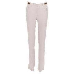 GIVENCHY Riccardo Tisci Runway gold waist metal bar pink pants FR36 S