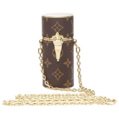 LOUIS VUITTON Lipstick Case on Chain LV monogram crossbody bag