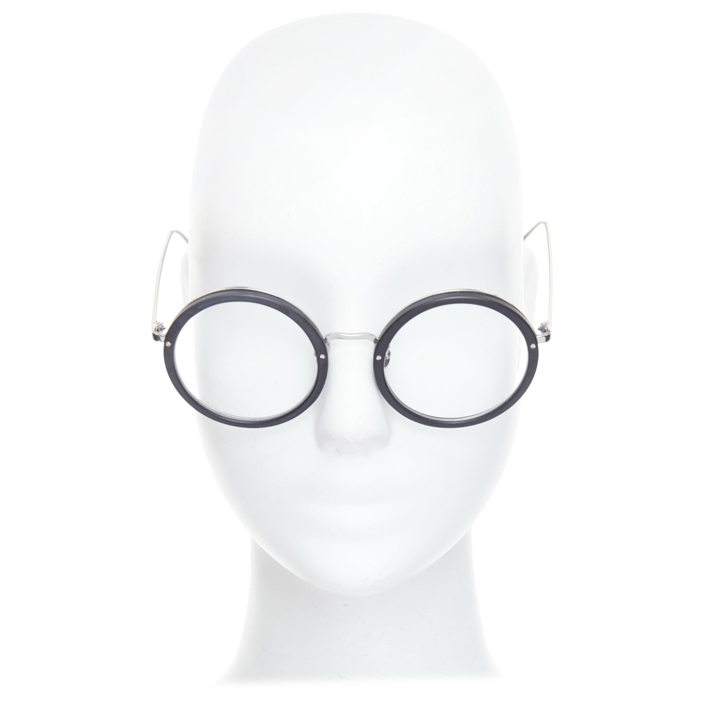LINDA FARROW LFL239/21 black matte acetate round optical glasses en venta