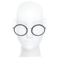 LINDA FARROW LFL239/21 black matte acetate round optical glasses