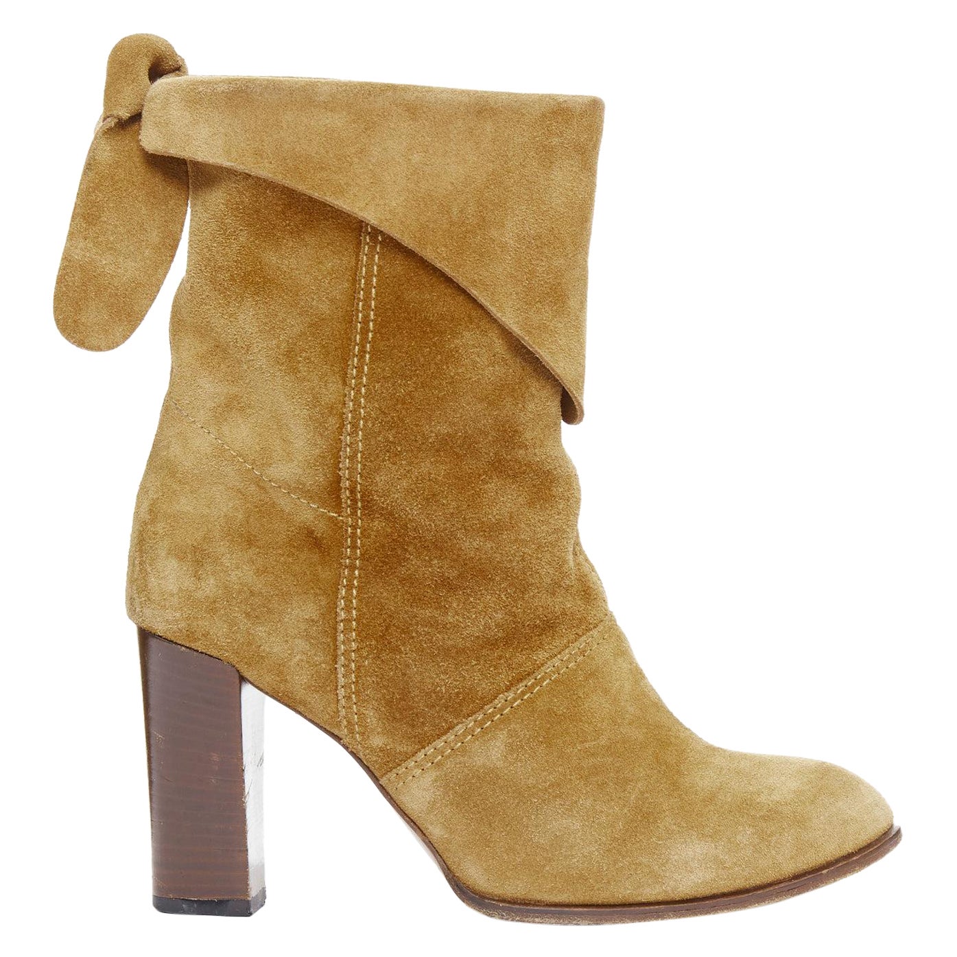 MARC JACOBS bottes western en daim fauve avec nœud à l'arrière EU37.5 en vente
