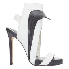 CAMILLA SKOVGAARD 2013 black white ridged high top cut out sandals EU37