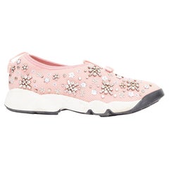 CHRISTIAN DIOR Raf Simons 2019 Fushion pink embellished dad sneakers EU35.5