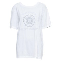 SAINT LAURENT 2016 cream universite print oversized reversed tshirt XL