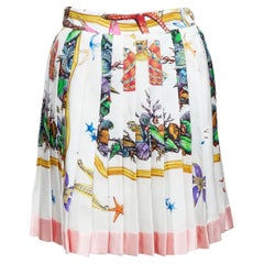 VERSACE 2021 Tresor De La Mer 100% silk starfish pleated skirt IT38 XS