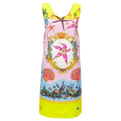 VERSACE 2020 Tresor De La Mer signature starfish print yellow dress IT38 XS