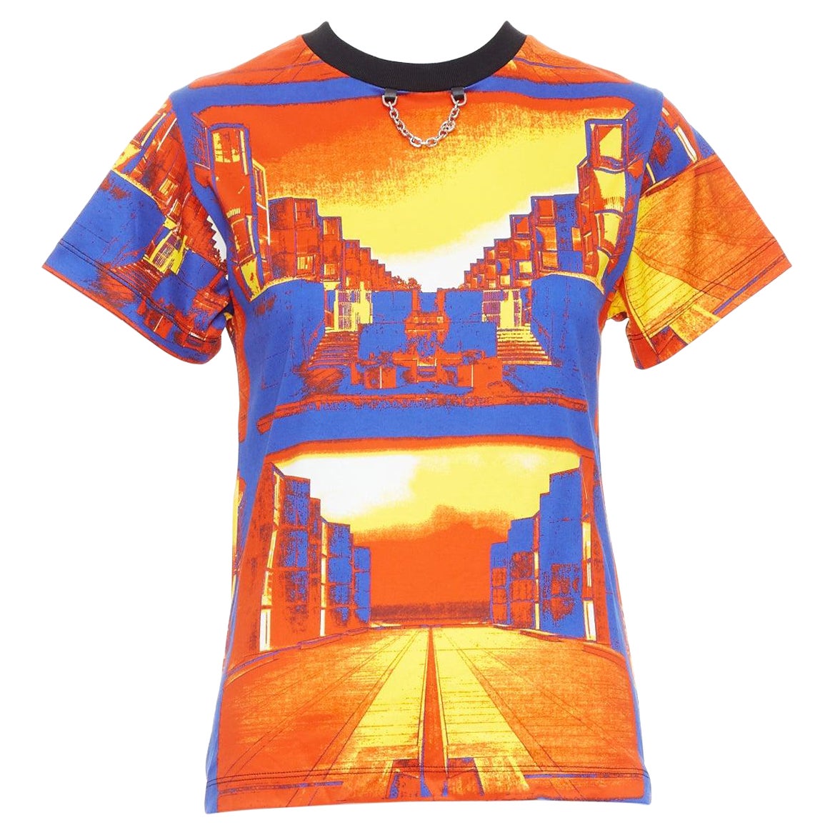 LOUIS VUITTON 2023 Salk Institute orange city print LV chain tshirt XS in vendita