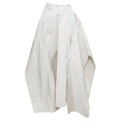 JIL SANDER light grey shiny taffeta 3D deconstructed A-line midi skirt FR34 XS