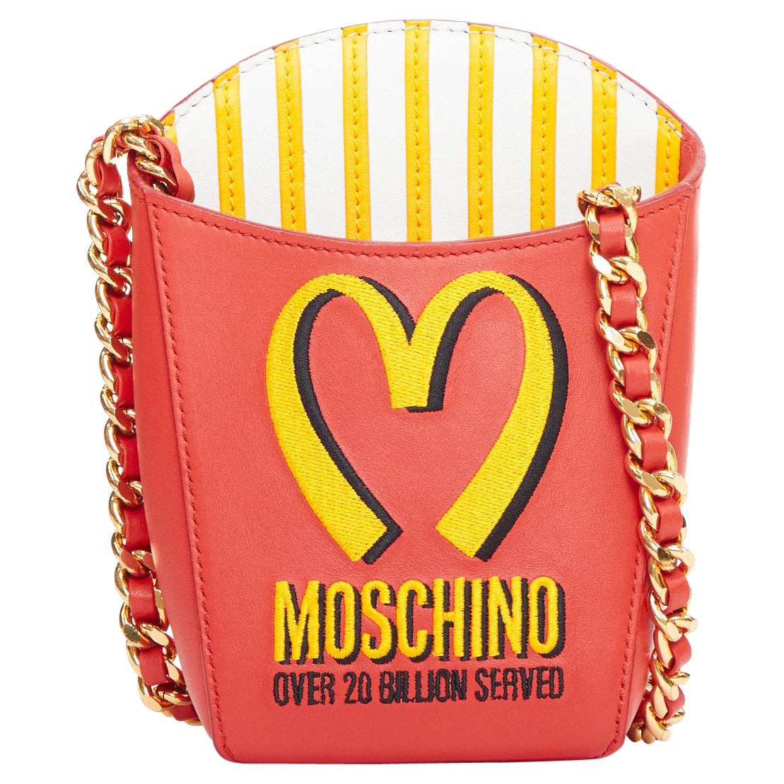 rare MOSCHINO McDonalds Fast Food Runway red yellow french fries crossbody bag