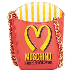 rare MOSCHINO McDonalds Fast Food Runway red yellow french fries crossbody bag