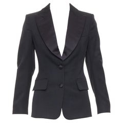YVES SAINT LAURENT 2012 EDITION SOIR 100% wool Le Smoking tuxedo jacket FR34 XS