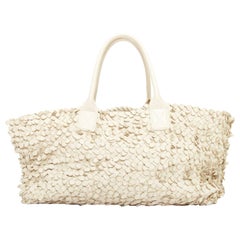 BOTTEGA VENETA Limited Poussin Paillettes Cabat leather woven Appliqué tote bag