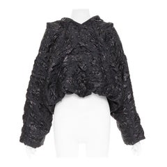 VALENTINO Pier Paolo Piccioli 2022 floral 3D jacquard cropped hoodie IT42 M