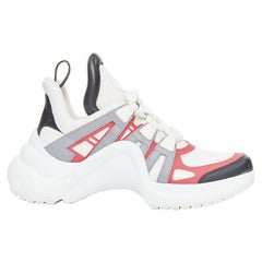 LOUIS VUITTON Archlight pink white leather mesh architectural sneakers EU37