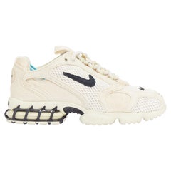 NIKE STUSSY Air Zoom Spiridon Cage 2 Fossil beige black sneakers US4 EU34