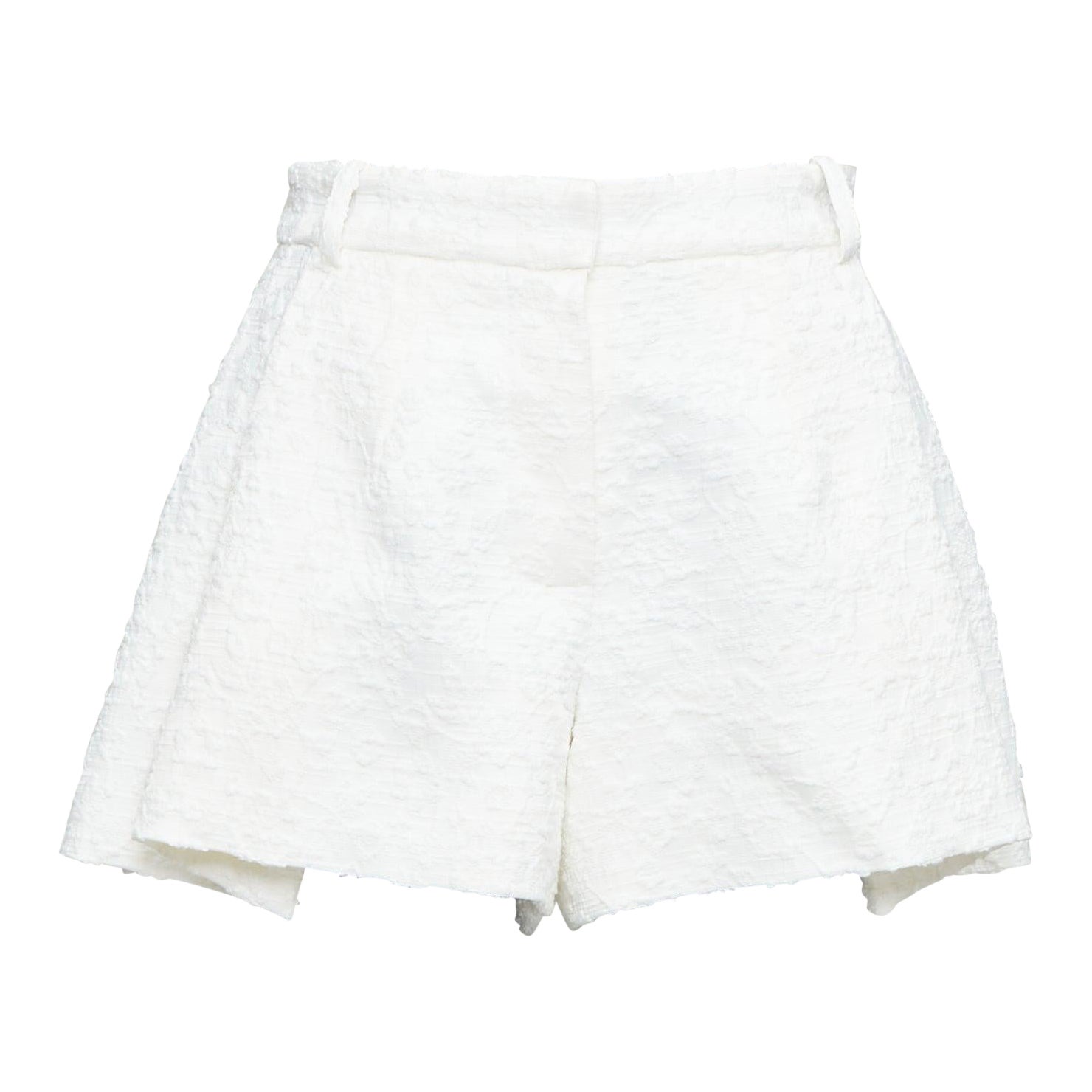 THE MANNEI Pantalones cortos acampanados de cintura alta en algodón jacquard floral crema IT36 XXS en venta