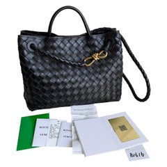 Bottega Veneta Medium Andiamo Black Intrecciato Handbag