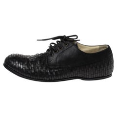 Dolce & Gabbana Black Woven Leather And Suede Lace Up Derby Size 42