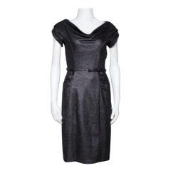 Diane von Furstenberg Black Lurex Wool Blend Ellen Marie Dress S
