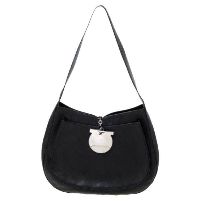 Salvatore Ferragamo Black Leather Hobo For Sale