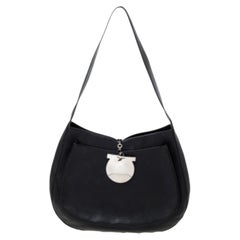 Used Salvatore Ferragamo Black Leather Hobo