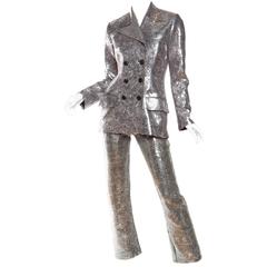 Richard Tyler Silver Sequined Suit