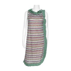 M Missoni Sage Green Wool Knit Ruffled Shift Dress M