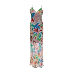 Missoni Cream Floral Print Crepe Sheer Maxi Dress M