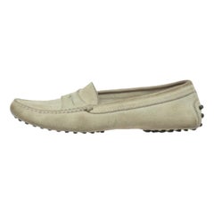 Used Tod's Grey Suede Penny Loafers Size 37