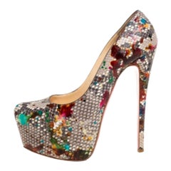 Christian Louboutin Python Leather Daffodile Platform Pumps Size 38